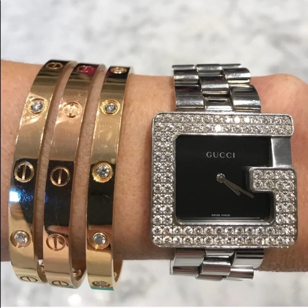 Gucci 3600M G Diamond Bezel Stainless Steel Watch - Picture 5 of 9